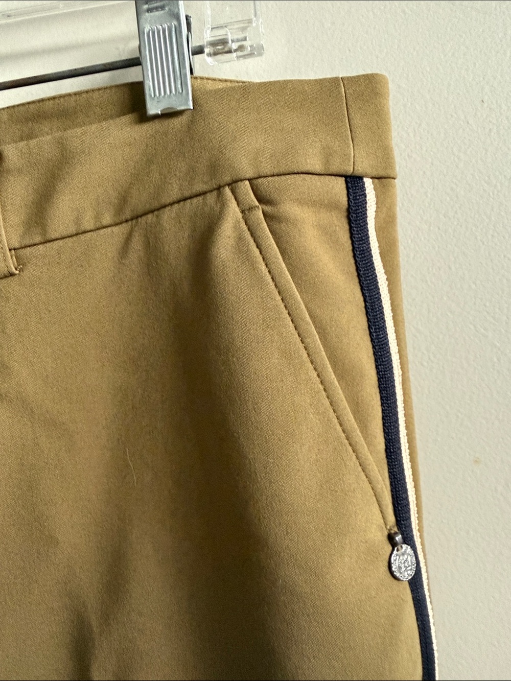 Scotch & Soda Olive Green Tapered Track-Stripe Ankle Pant Size XL - Picture 6 of 11